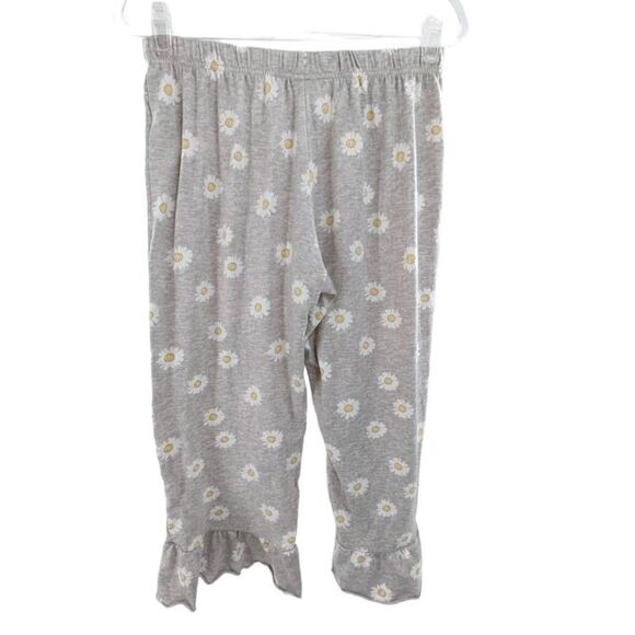 PJ Couture Women Two Piece Daisy Print Pajama Set Gray Size Large - Picture 8 of 16